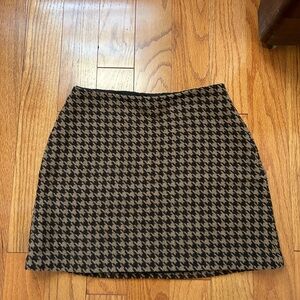 Vintage Wool Houndstooth Mini Skirt